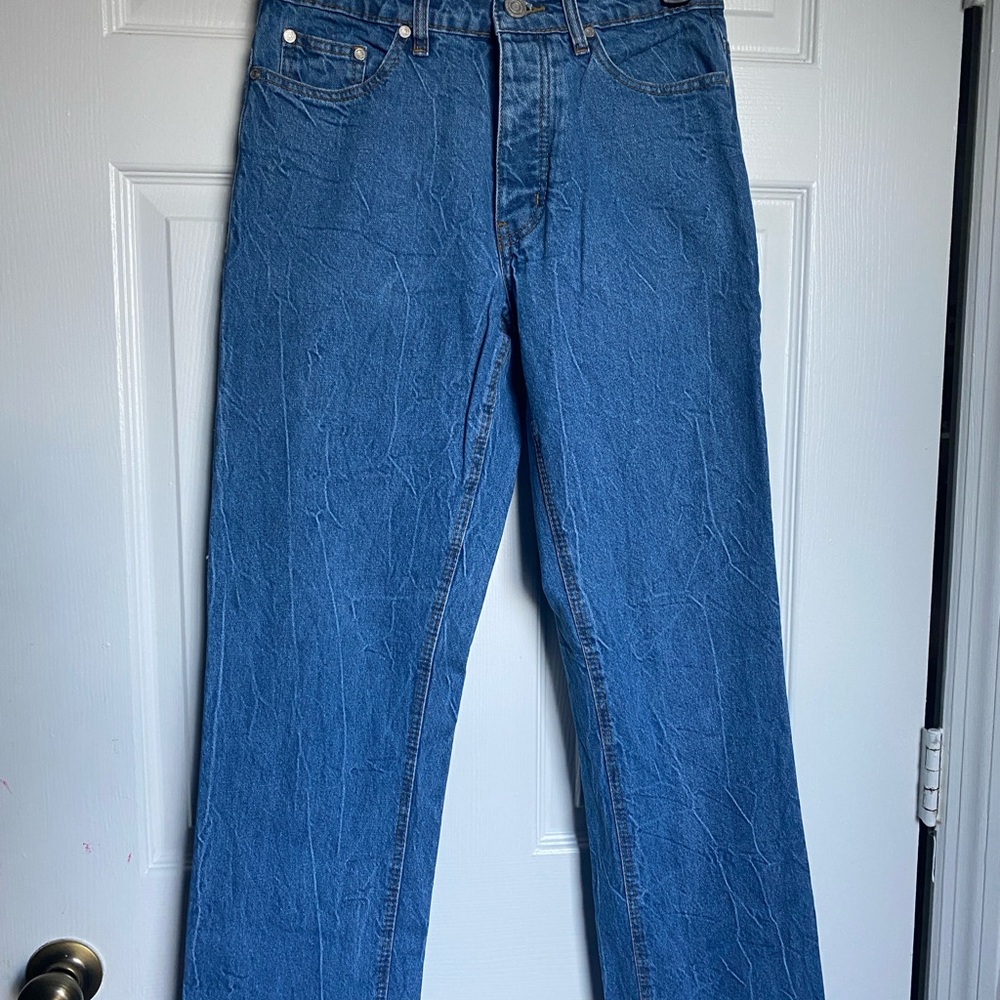 Boohoo Mens Blue Straight Jeans